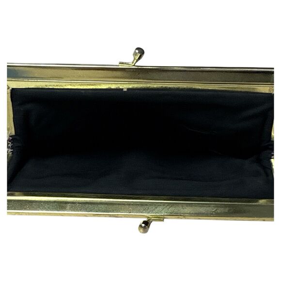 Floral Tapestry Clutch Purse Kiss Lock Bag Made in Hong Kong 50s 60s Elegant - Picture 4 of 7